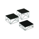 TC - CHROME PLATED NON SLIP RISER SET 3 PCS 15 x 5 CM / 5 CM - 7.5 CM - 10 CM