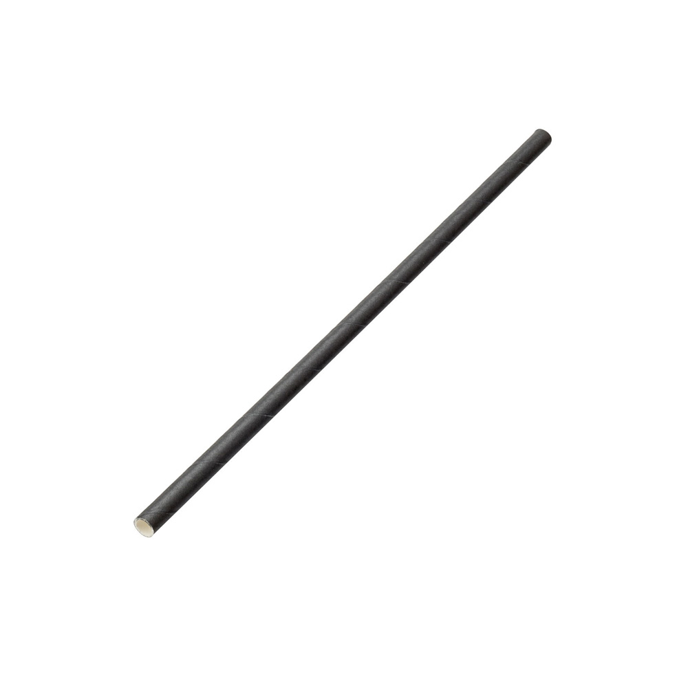 F90101.jpg UTOPIA - BLACK PAPER STRAWS 20 CM / BOX OF 250 - Image 1
