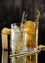 UTOPIA - GOLD/BLACK PAPER STRAWS 20 CM / BOX OF 250 - Image 2