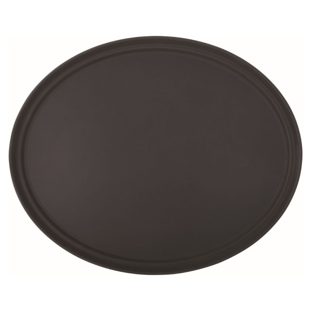 JMP924.jpg UTOPIA - BLACK NON-SLIP TRAY OVAL 68.5 x 56.5 CM - Image 1