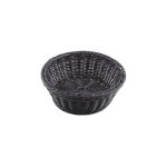 TC - HANDWOVEN RIDAL ROUND BASKET BLACK 20.9 x 8.2 CM