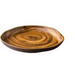 STYLE - AFRICAN WOOD MELAMINE ROUND PLATE 24x24.5x3 CM