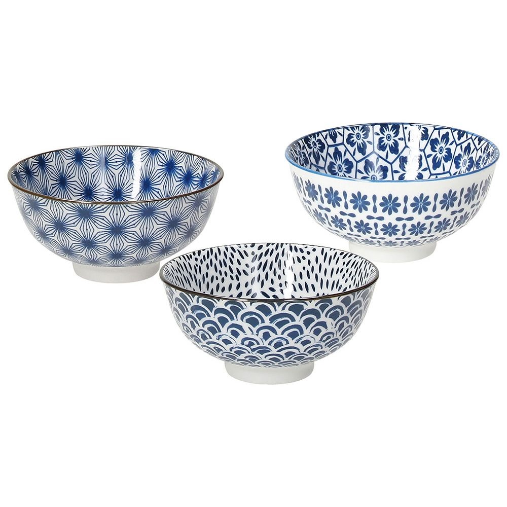 P4004125675.jpg TOGNANA - JAPANESE RICE BOWL BLUE / 3 TYPES 12 CM - Image 1