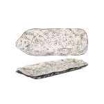 VIEJO - TEIDE BLACK BEIGE RECTANGULAR ORGANIC SHAPE TRAY 35 x 13 x 4 CM