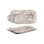 VIEJO - TEIDE BLACK BEIGE RECTANGULAR ORGANIC SHAPE TRAY 27 x 13 x 4 CM