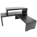 TC - CASCADE RISER BLACK PAINTED WOOD SET OF 3