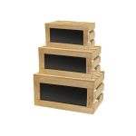 TC - NATURAL WOOD CRATE SET WITH CHALKBOARD 3 PCS