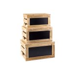 TC - NATURAL WOOD CRATE SET WITH CHALKBOARD 3 PCS - Image 5