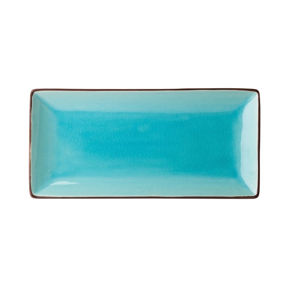 UTK90021.jpg *DISCONTINUED - UTOPIA - SOHO AQUA PLATE RECTANGULAR 30 x 14 CM - Image 1