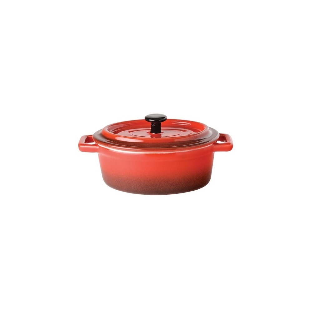 UTM14021.jpg UTOPIA - FLAME OVAL CASSEROLE RED 15 CM / 48 CL - Image 1