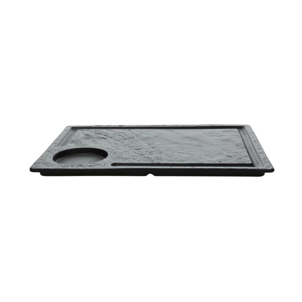 VU034340779.jpg TOGNANA - VULCANIA BLACK RECTANGULAR PLATTER 33 x 23.5 CM - Image 1