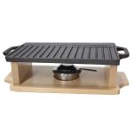 TOGNANA - CAST IRON GRILL WITH WOODEN BASE 33 x 20.5 CM
