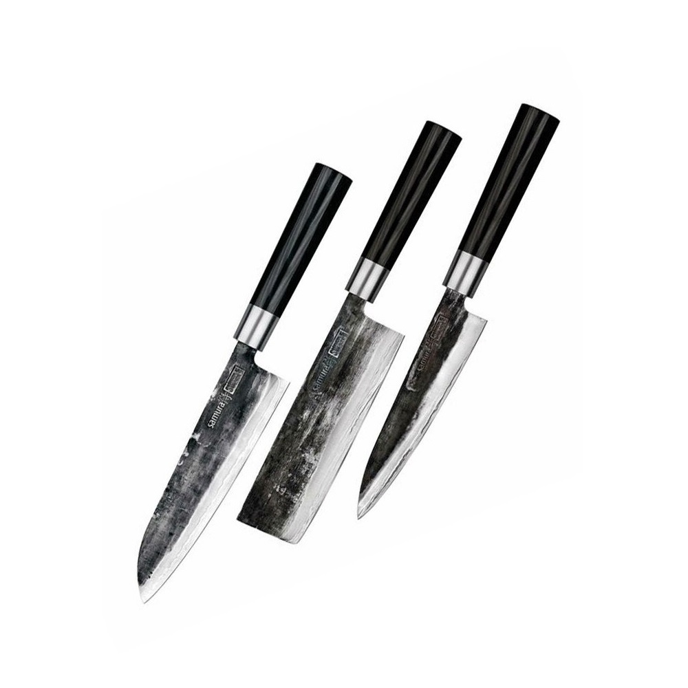 4751029321985.jpg SAMURA - SUPER 5 SET OF 3 KNIVES - UTILITY/NAKIRI/SANTOKU / SP5-0220 - Image 1