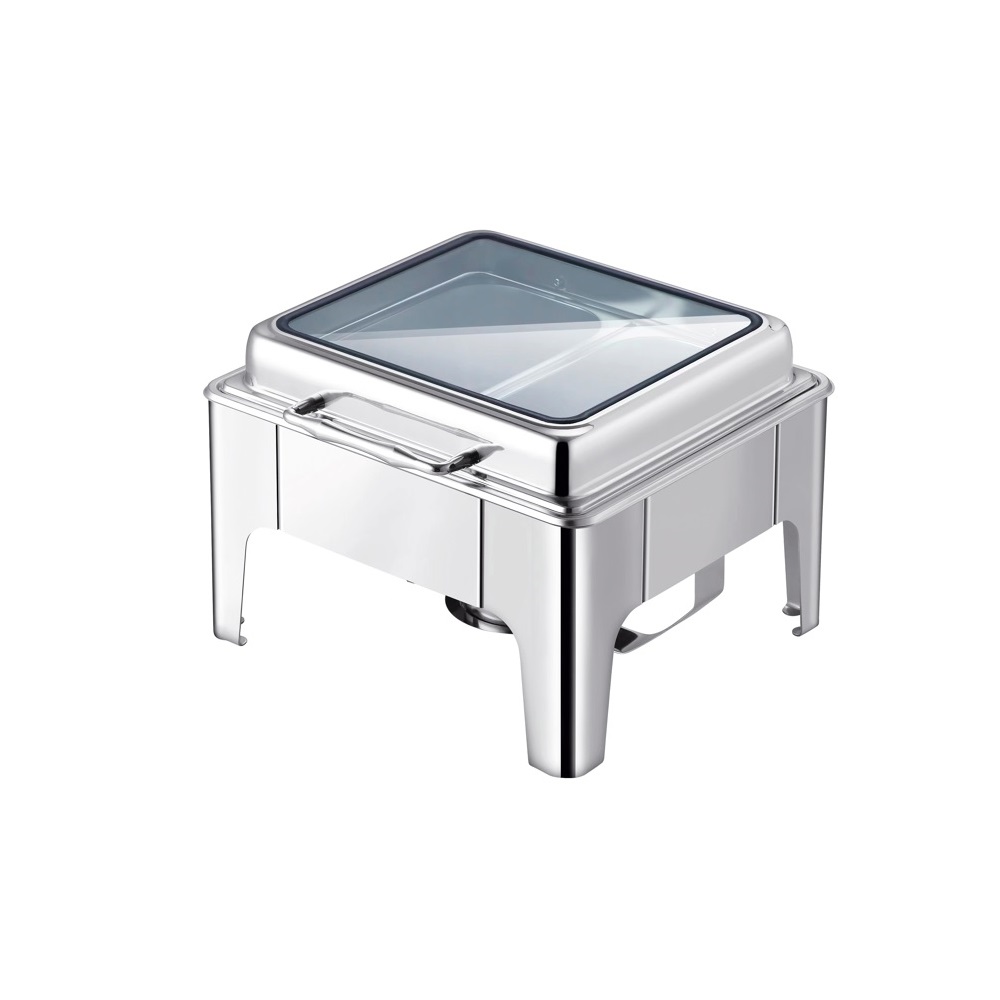 07-061.jpg BNOV - HYDRAULIC CHAFING DISH GN 2/3 WITH GLASS TOP - Image 1