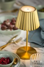UTOPIA - DOMINICA LED CORDLESS LAMP 26 CM BRUSHED GOLD - Image 2