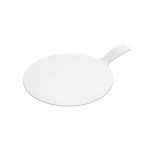 XM - SERVING PLATTER WITH HAND ROUND MELAMINE WHITE MATT 32 CM No.7103