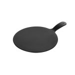 XM - SERVING PLATTER WITH HAND ROUND MELAMINE MATT BLACK 32 CM No.7129
