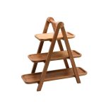 XM - ACACIA TRIPLE TIER WOODEN STAND 39.5 x 17.2 x 38.5 CM
