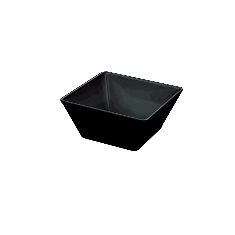 12-287.jpg BNOV - BLACK MELAMINE DEEP SQUARE SALAD BOWL 23.8 x 10 CM / 2.4 L - Image 1