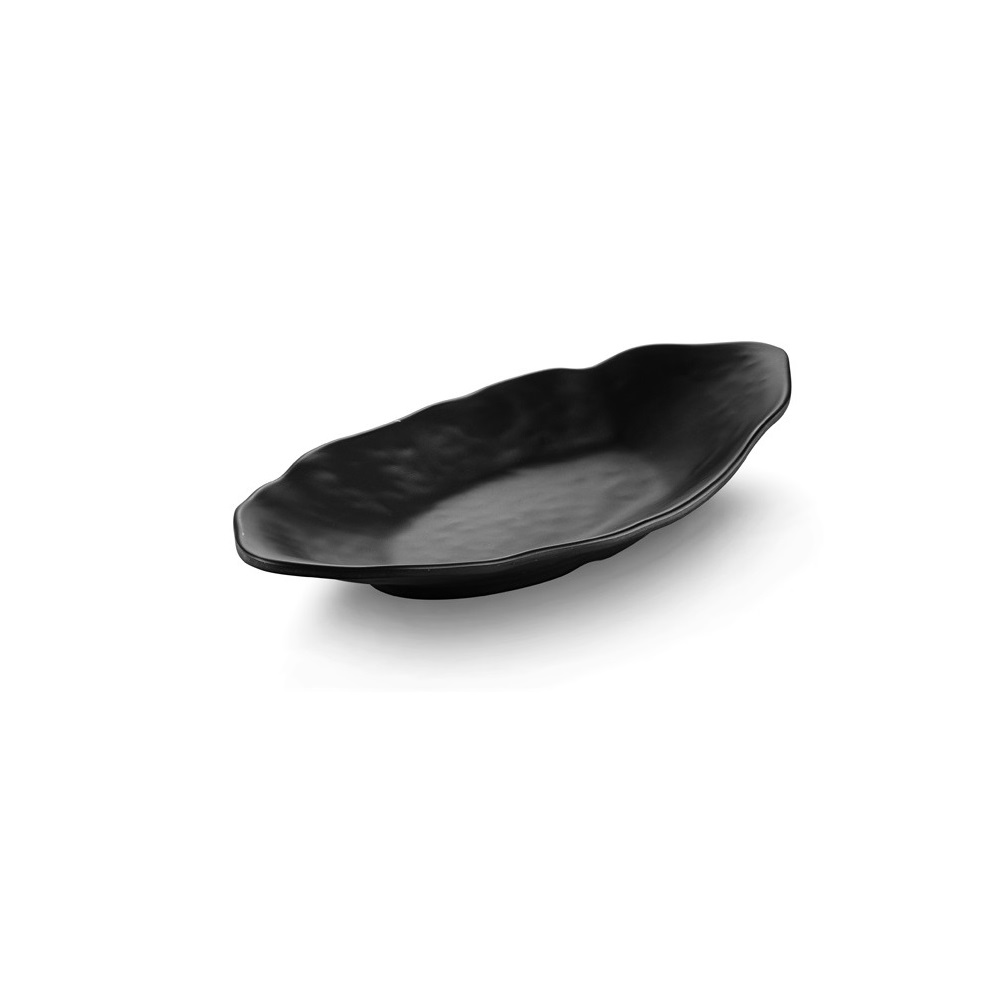 12-355.jpg BNOV - BLACK MELAMINE OVAL PLATTER 27.8 x 14 x 4.2 CM - Image 1