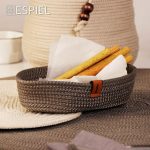 *DISCONTINUED - ESPIEL - ROPE BREAD BASKET GREY OVAL 27 x 15 x 7 CM - Image 2