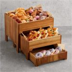 LEONE - ACACIA 3 TIER CUPBOARD BUFFET STAND 43 x 35.5 x 33 CM - Image 2