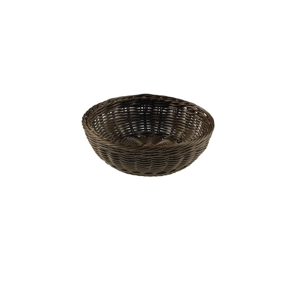 T0529.P.jpg LEONE - CACAO VOGUE RATTAN ROUND BREAD BASKET 20 x 6.5 CM - Image 1