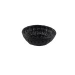 LEONE - BLACK VOGUE RATTAN ROUND BREAD BASKET 20 x 6.5 CM