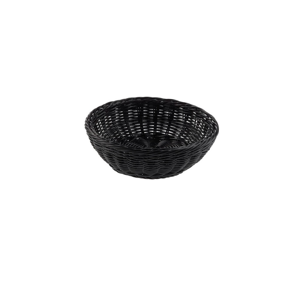 T0529.Y.jpg LEONE - BLACK VOGUE RATTAN ROUND BREAD BASKET 20 x 6.5 CM - Image 1
