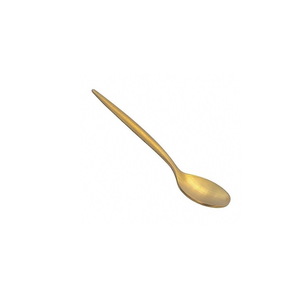 10-438.jpg CNOV - RHODES PVD GOLD MATT 18/0 2 MM ESPRESSO SPOON - Image 1