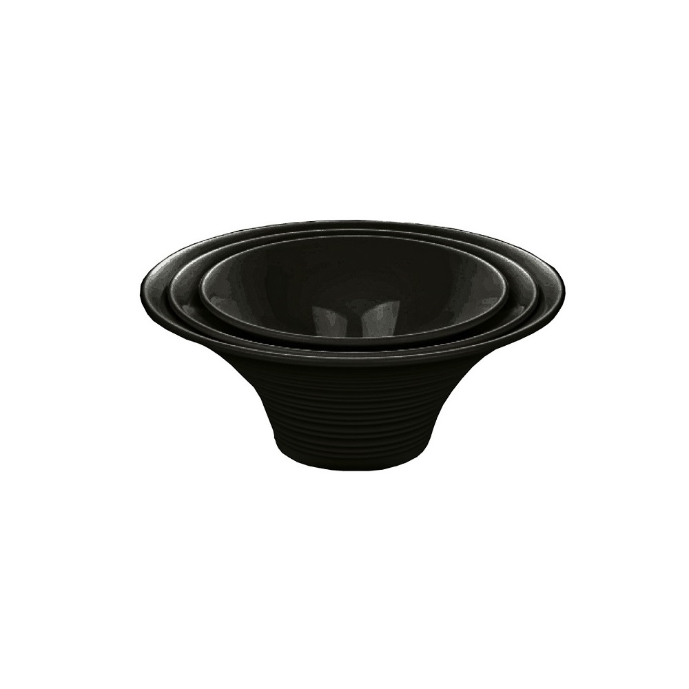 12-281.jpg BNOV - DEEP MELAMINE BOWL TRUMPET SHAPE BLACK 20.5 x 9.5 CM / 715 ML - Image 1