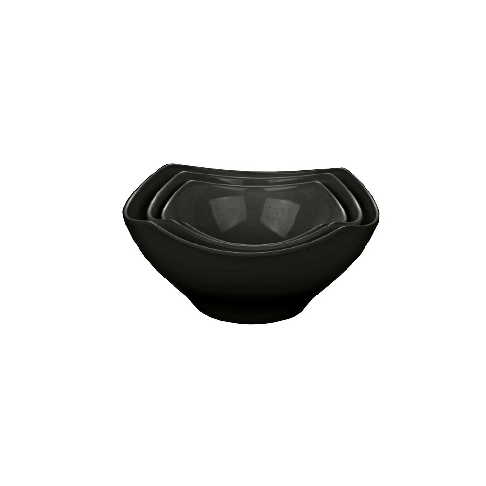 12-284.jpg BNOV - SQUARE DEEP MELAMINE SALAD BOWL BLACK 20 x 11 CM / 1.3 L - Image 1