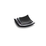 BNOV - WAVY SQUARE MELAMINE PLATE BLACK 18.9 x 4.5 CM