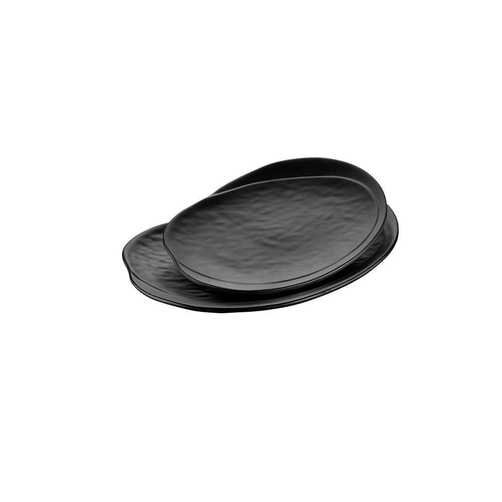 12-337.jpg BNOV - IRREGULAR MELAMINE PLATTER BLACK 20 x 19.5 x 2 CM - Image 1