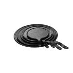 BNOV - ROUND MELAMINE PLATTER WITH HANDLE BLACK 41.5 x 30.3 x 2 CM