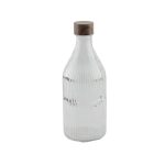MARVA - RIBBED OPTIC WATER BOTTLE WITH WOODEN LID 1.1 L