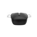 AM - COCO SQUARE BUFFET CASSEROLE WITH ALUMINIUM LID INDUCTION 24 x 24 CM