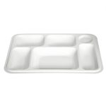 MELAWARE - MELAMINE 6 COMPARTMENT TRAY WHITE 41 x 31.8 CM No.414