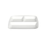 MELAWARE - MELAMINE 3 COMPARTMENT TRAY WHITE 26.5 x 24.5 CM