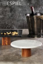 ESPIEL - BLACK MARBLE FOOTED PLATE 30 x 30 x 11 CM - Image 2