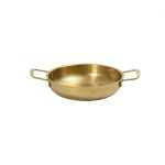 *DISCONTINUED - ESPIEL - SNOW ST/ST ROUND SERVING PAN GOLD 22 CM