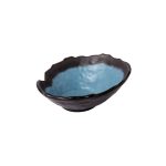 BNOV - WAVY ASYMMETRICAL MELAMINE BOWL LIGHT BLUE/BLACK 23.2 x 22.6 x 9.3 CM / 680 ML