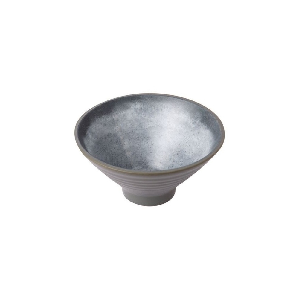 12-273.jpg BNOV - CONICAL MELAMINE BOWL LIGHT GREY/DARK GREY 21.5 x 11 CM - Image 1