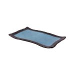BNOV - WAVY RECTANGULAR MELAMINE PLATTER LIGHT BLUE/BLACK 27.3 x 18.7 x 2.2 CM