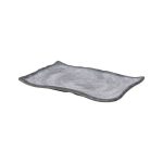 BNOV - WAVY RECTANGULAR MELAMINE PLATTER LIGHT GREY/DARK GREY 27.3 x 8.7 x 2.2 CM