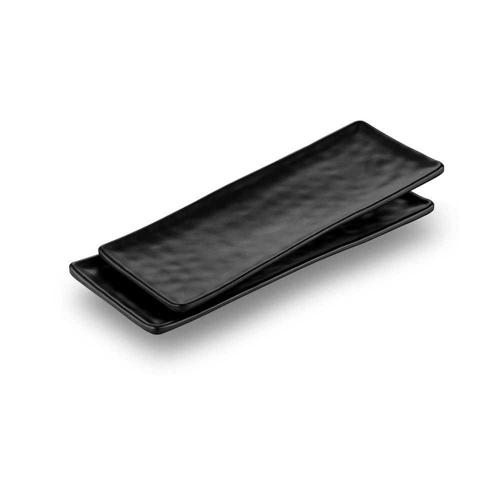 12-307.jpg BNOV - RECTANGULAR MELAMINE PLATTER BLACK 28.6 x 11.2 x 1.7 CM - Image 1