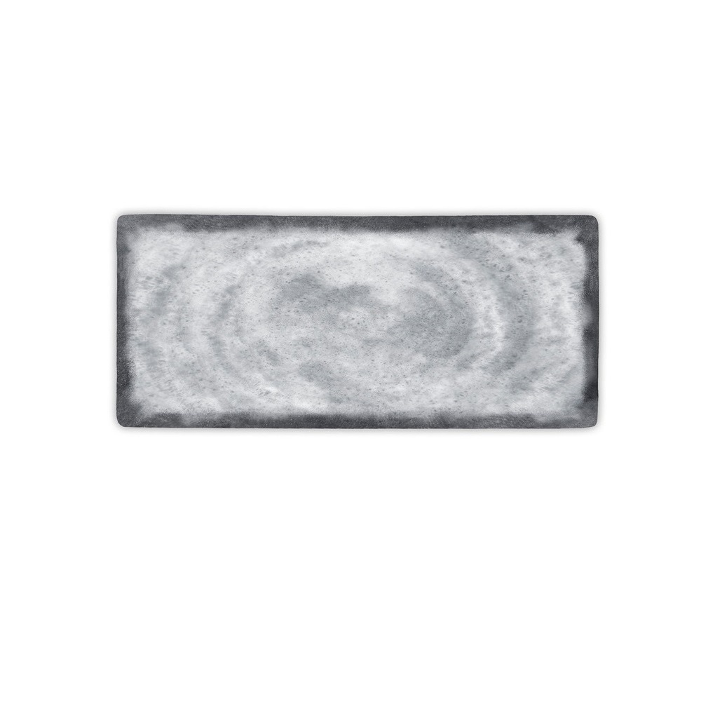 12-309.jpg BNOV - RECTANGULAR MELAMINE PLATTER LIGHT GREY/DARK GREY 28.6 x 11.2 x 1.7 CM - Image 1