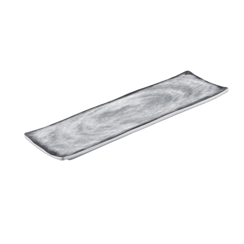 12-312.jpg BNOV - RECTANGULAR MELAMINE PLATTER LIGHT GREY/DARK GREY 36.8 x 10.7 x 2.1 CM - Image 1