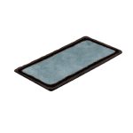 BNOV - RECTANGULAR MELAMINE PLATTER LIGHT BLUE/BLACK 35.5 x 18 x 2 CM
