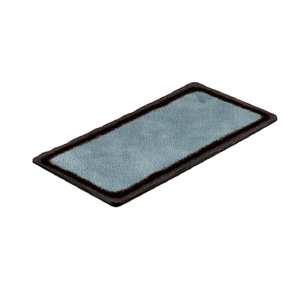 12-314.jpg BNOV - RECTANGULAR MELAMINE PLATTER LIGHT BLUE/BLACK 35.5 x 18 x 2 CM - Image 1